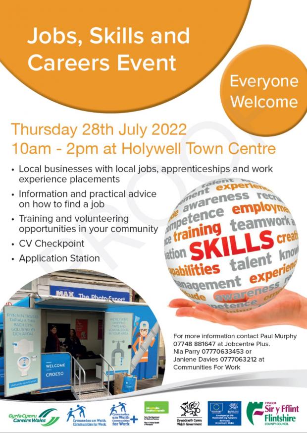 The Leader: Poster for the Holywell Jobs and Skills event