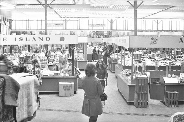 Wrexham indoor market, 1974.