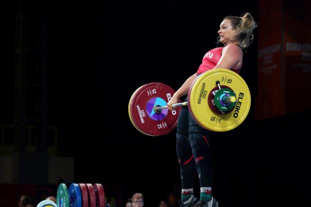 Wales' Amy Salt reacts to her lift during the Women's 76kg weightlifting competition at The NEC on day five of the 2022 Commonwealth Games in Birmingham. Picture date: Tuesday August 2, 2022.