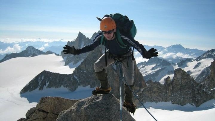 Rhodri Roberts tackling Mont Blanc.