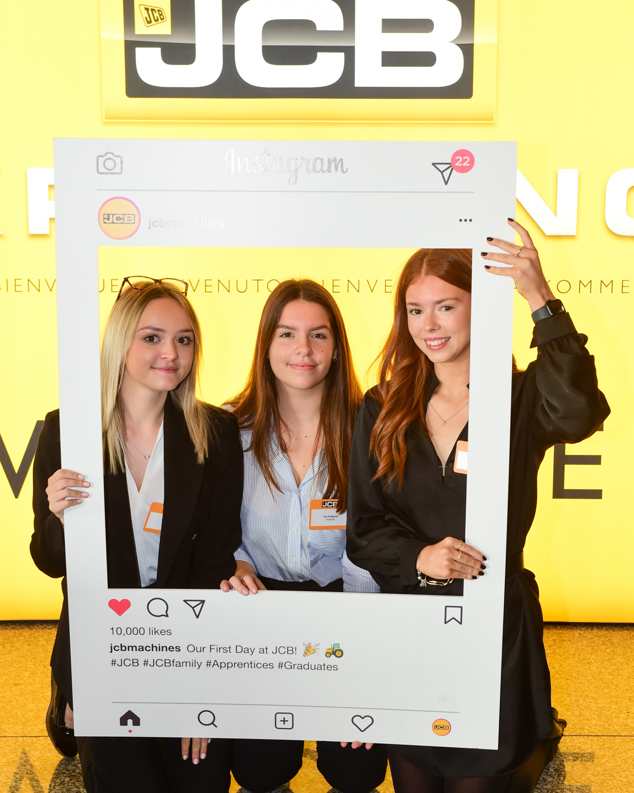 New JCB apprentices, from left, Libby Hodge, Lexi Anderson and Freya Barkas.
