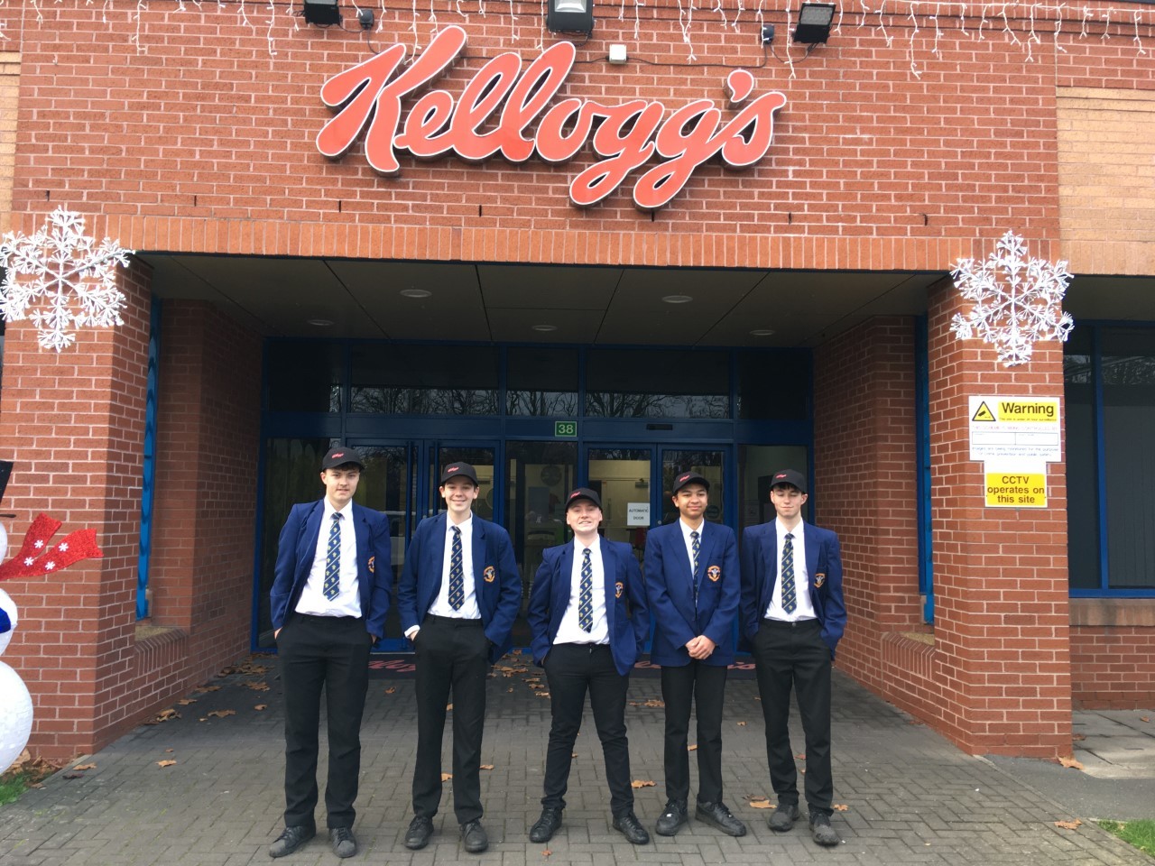 Year 11 design and technology, and engineering students Oliver Evans, Joe Brown, Archie Davies, Jannie Gregory and Lewis Hand visited the Kellogg’s factory in Wrexham.