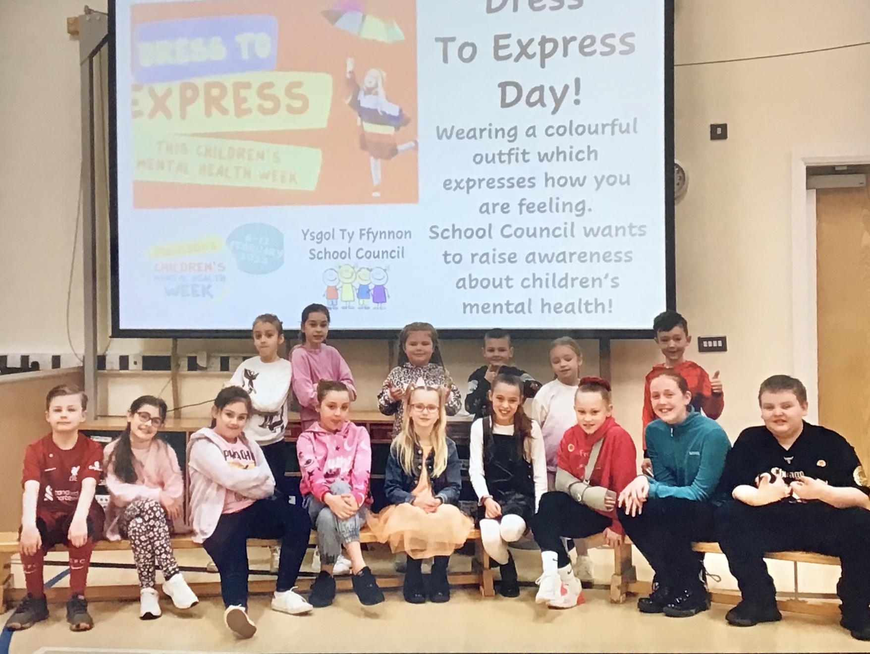 Ysgol Ty Ffynnon pupils during their Dress to Express Day.