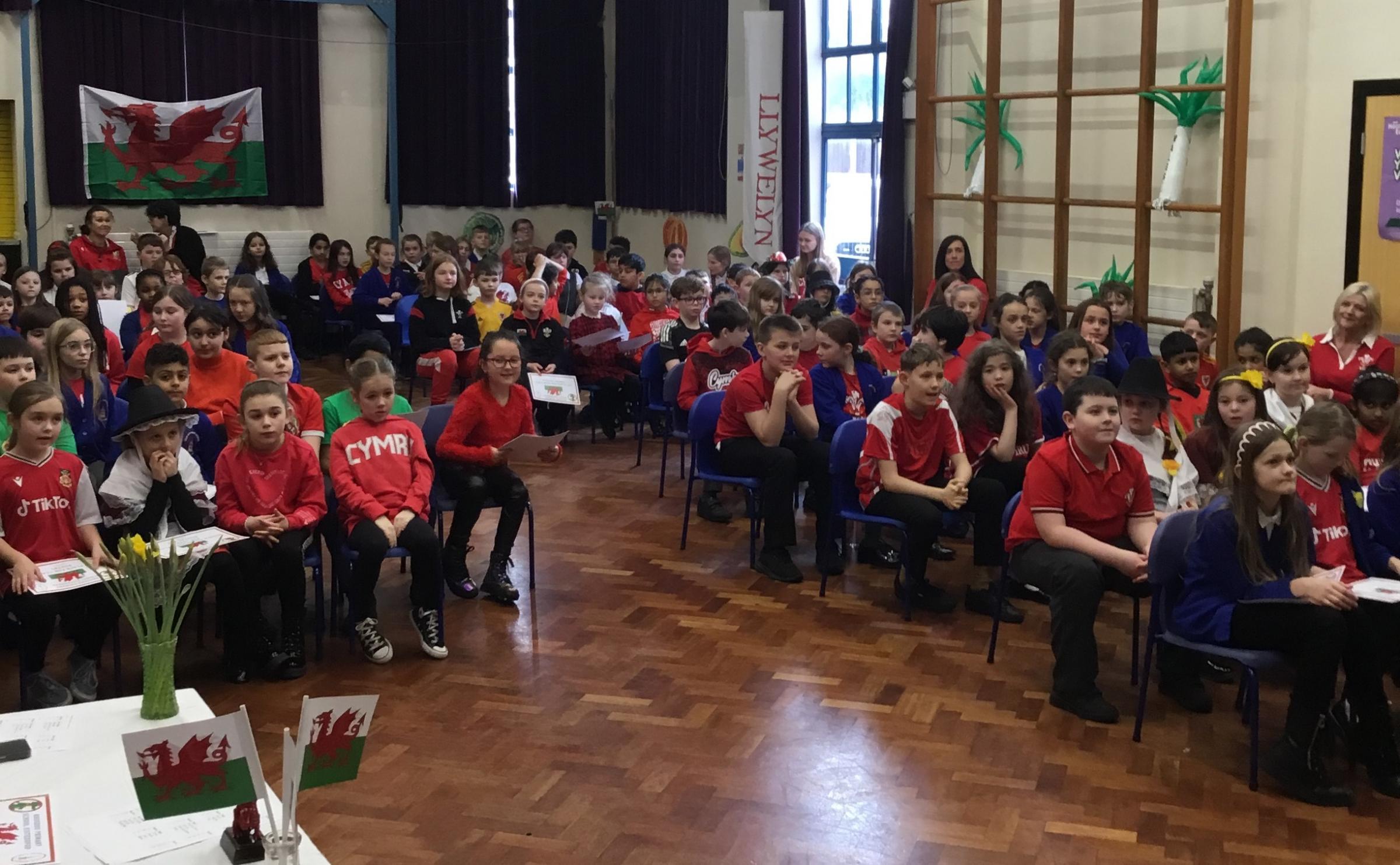 St Davids Day eisteddfod at Rhosddu Primary School.