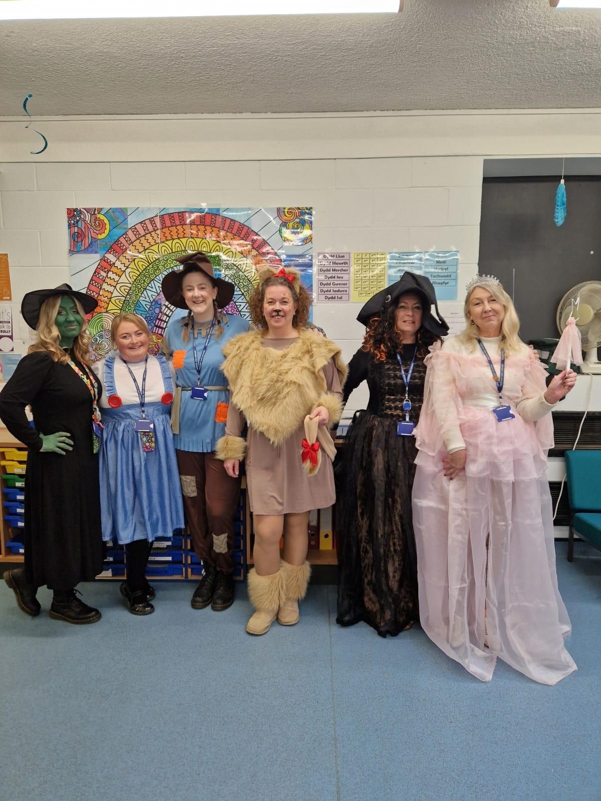 World Book Day at Argoed High School, with Wizard of Oz characters.