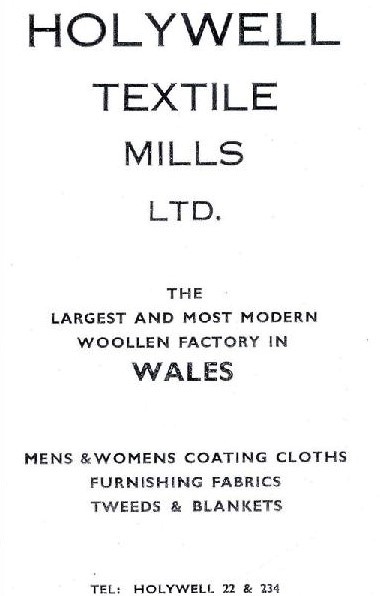 Publicity material for the Holywell Textile Mills.