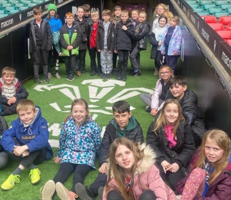 Principality Stadium visit for Ysgol Penygelli pupils on a trip to Cardiff.