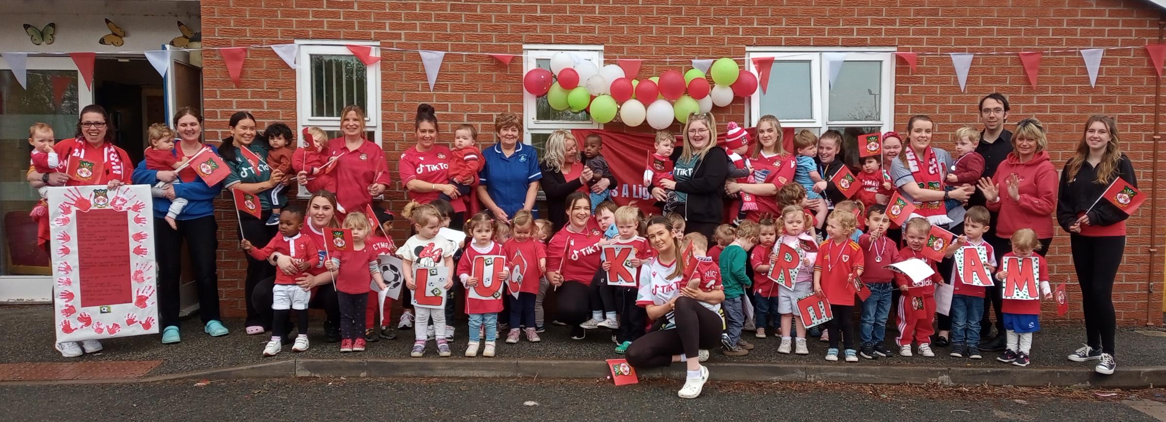 Support for Wrexham AFC from all at Peter Pan Nursery in Wrexham.