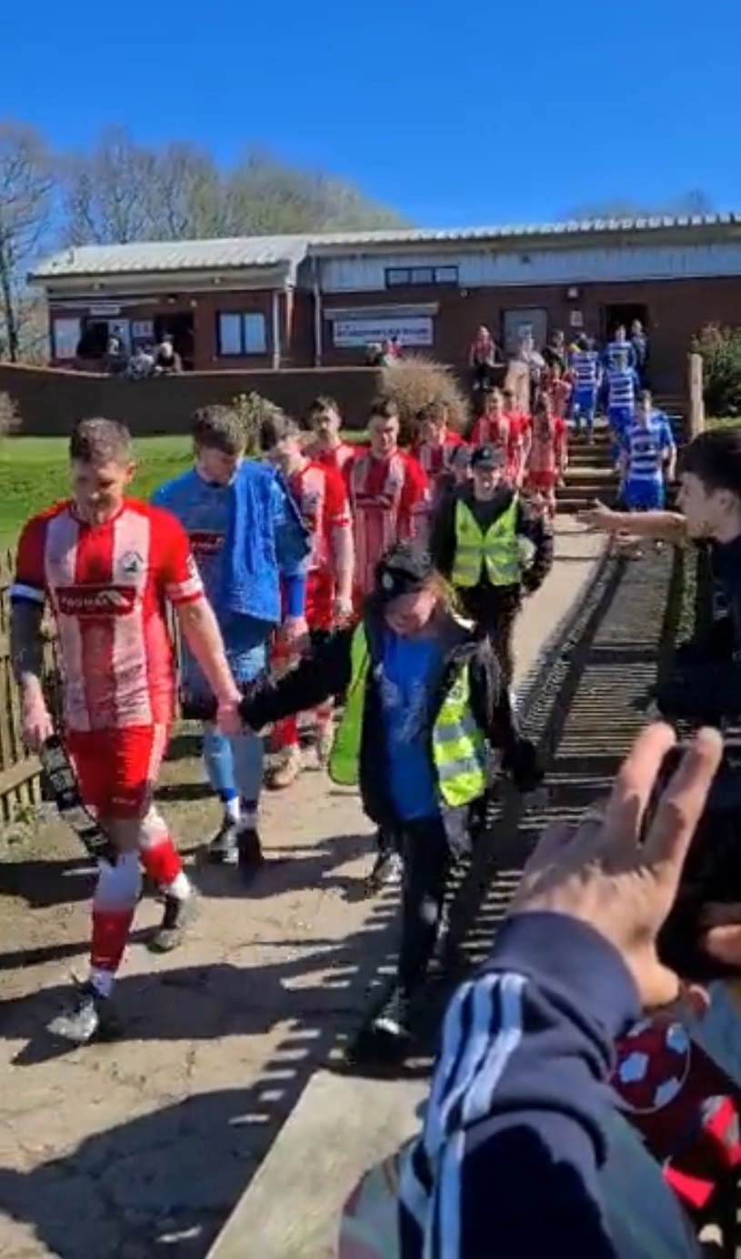  Westwood Primary School pupils were game mascots for Buckley Town FC.