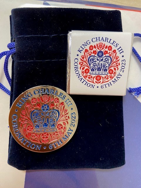 Commemorative Coronation coin and chocolate for pupils at Park CP School.