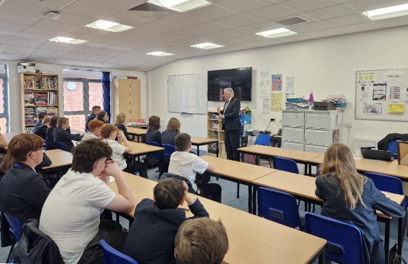  Simon Baynes MP at The Maelor School as part of The Politics Project.