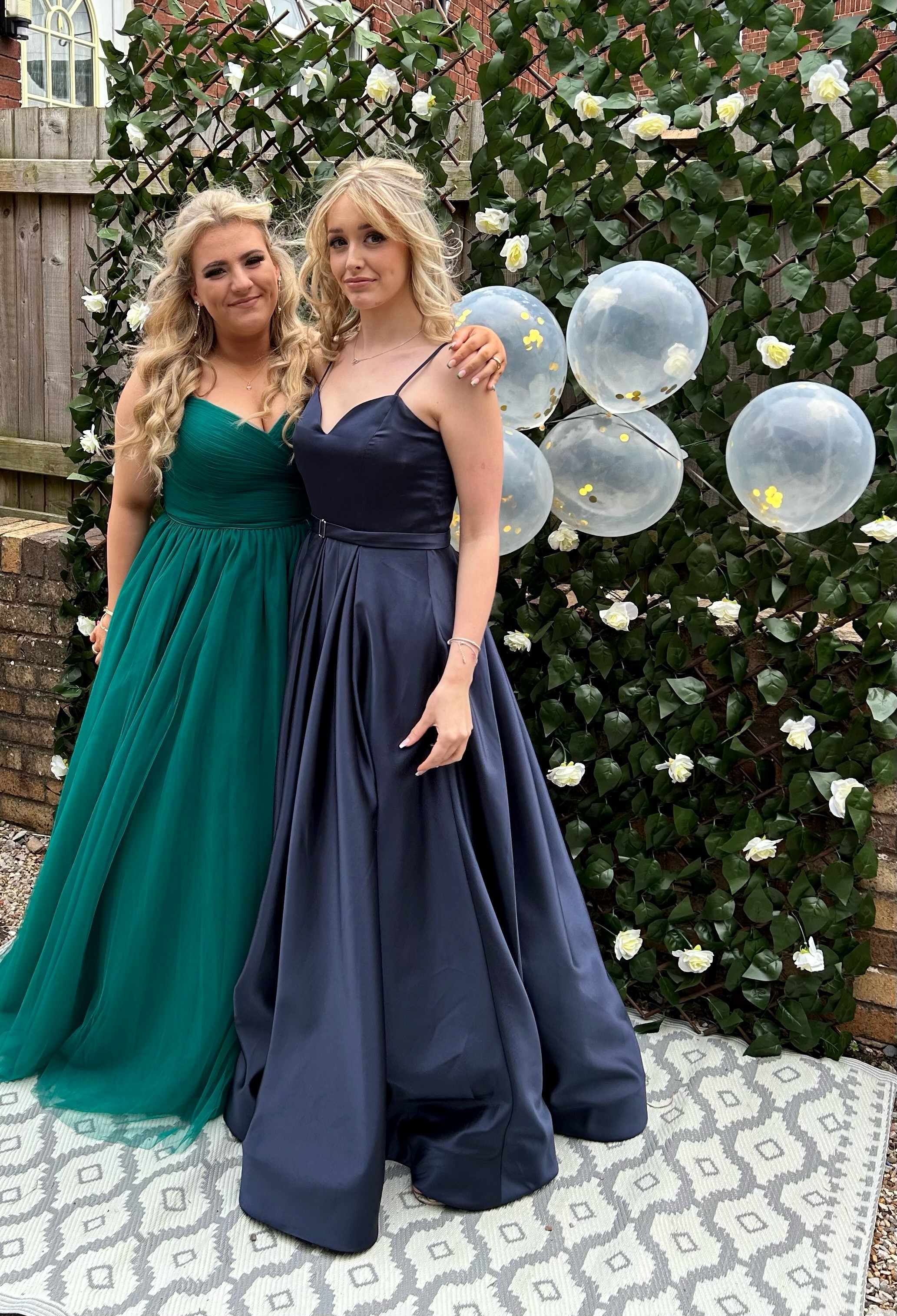 Mary Nightingale: This is my daughter Daisy Nightingale (right) with her best friend Franceska Probert before their Alun School, Mold, Year 11 prom at Chester Racecourse.