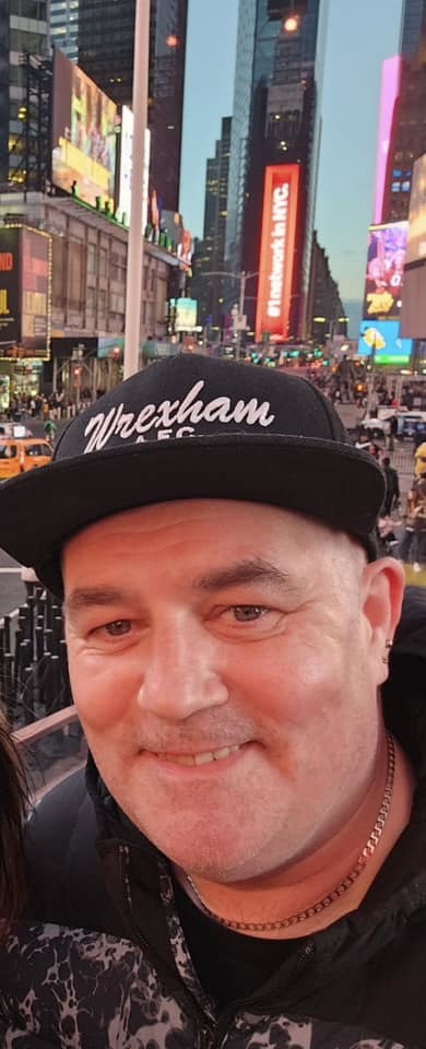 Paul Radcliffe in Times Square, New York.