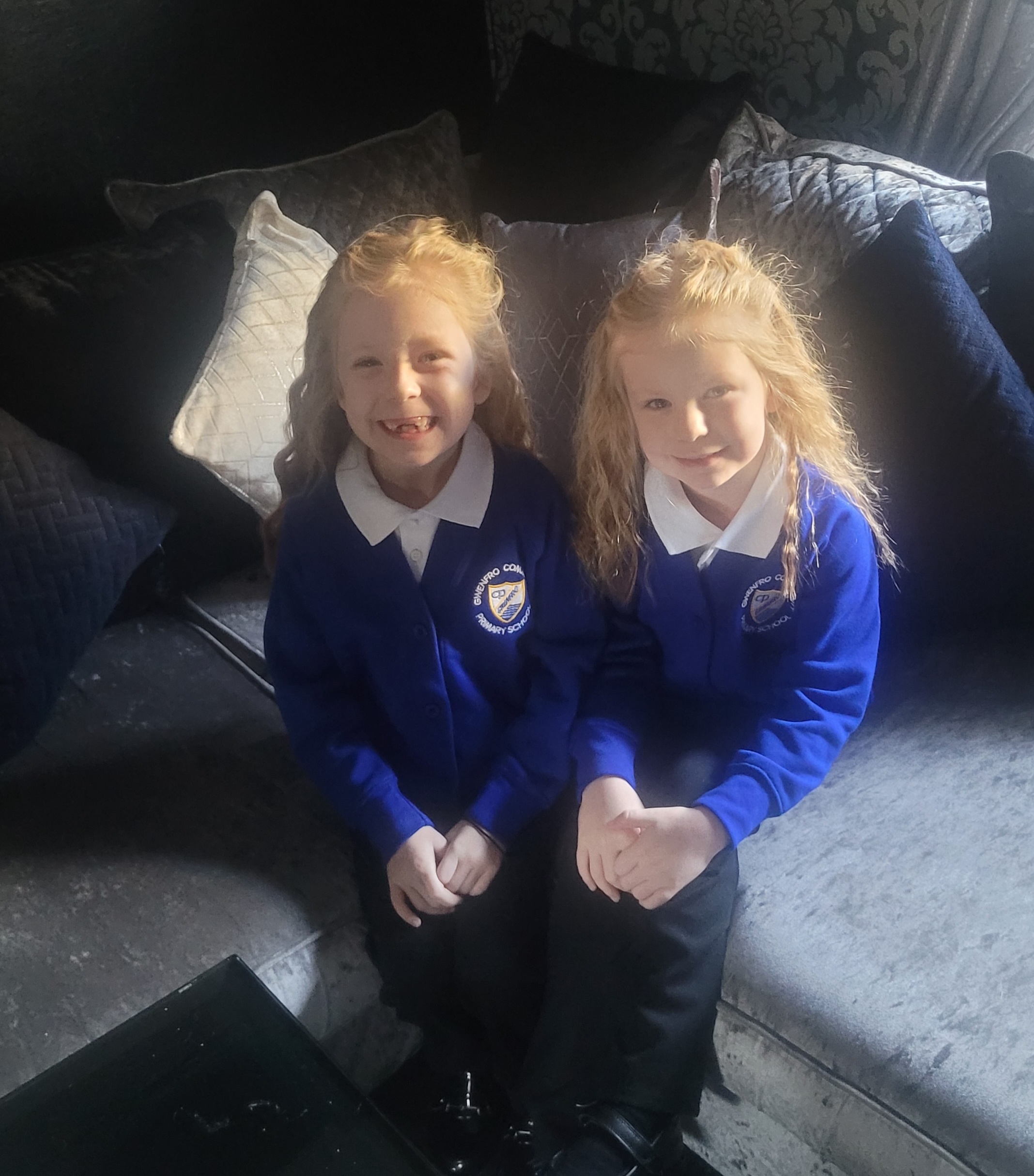 Stephanie Williams, Caia Park in Wrexham: Shelby-Lee, starting juniors and Georgie-Lee, Year 1, at Gwenfro CP School.