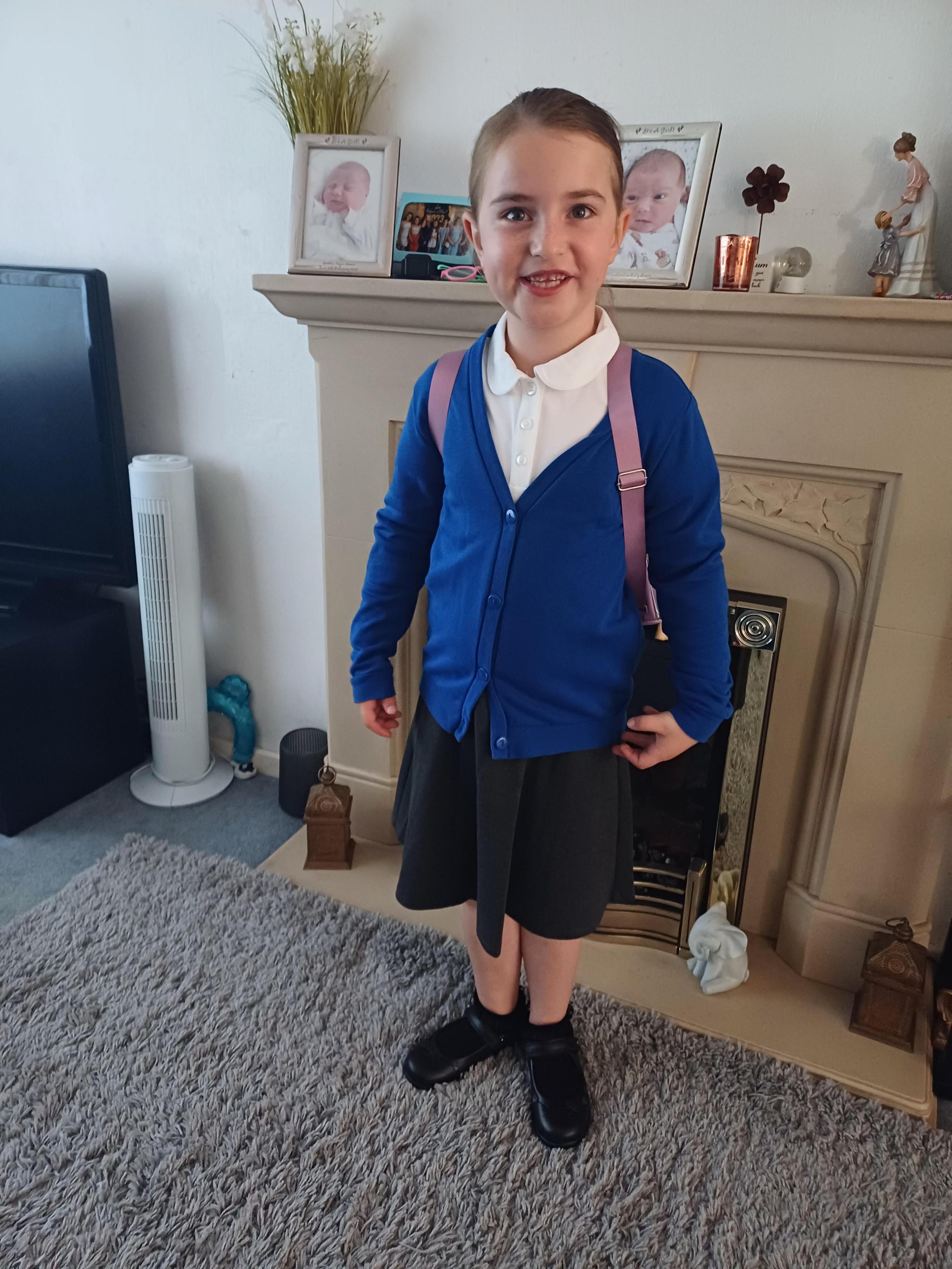 Andrea Moore, from Greenfield in Flintshire: Aoife Moore, all ready to start Year 2 at Ysgol Maesglas.
