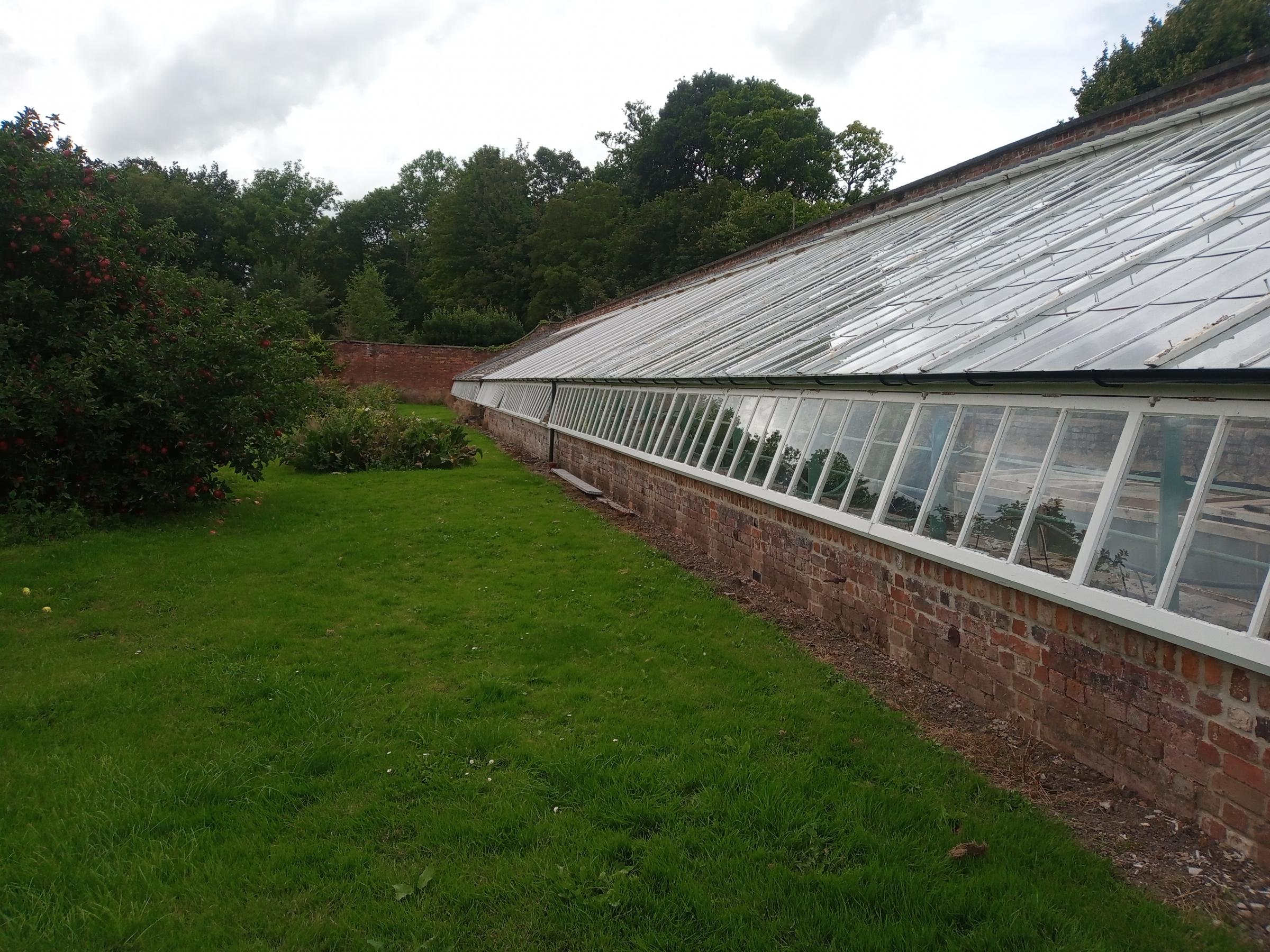 The Victorian greenhouses at Mostyn Kitchen Garden.