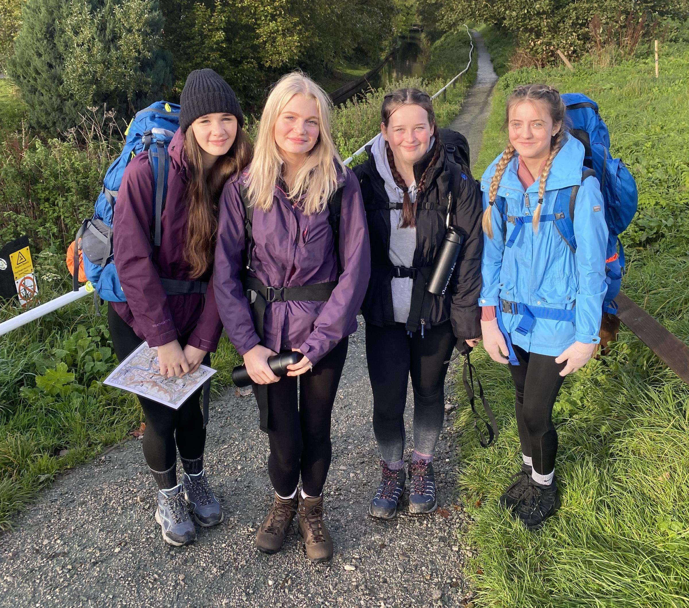 Hollie Meacock, Emily OConnor, Darcey English and Magdalena Kryszczuk put their navigation skills to the test.