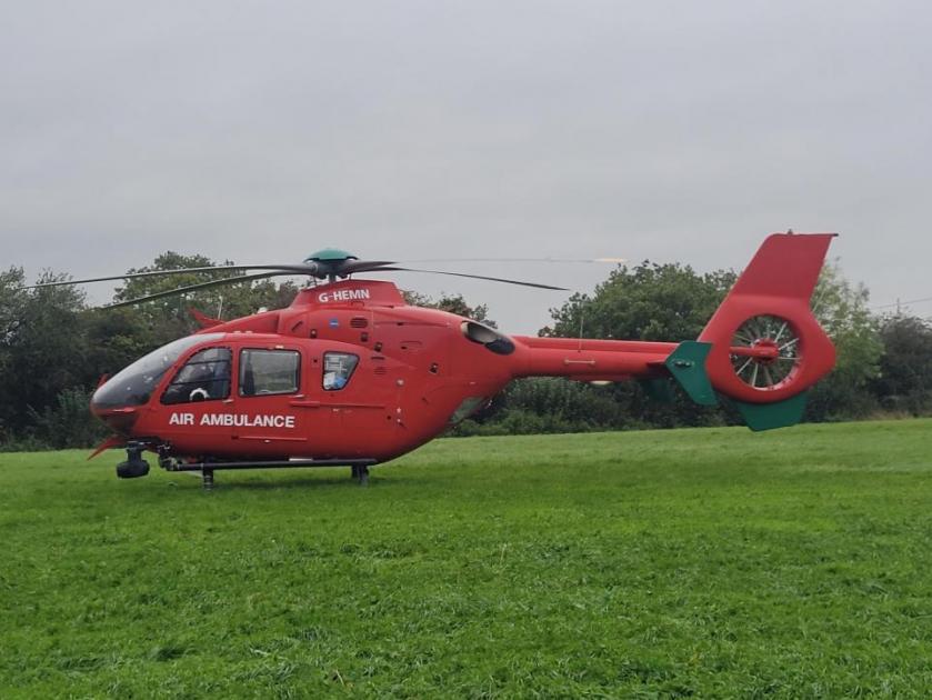 Leeswood: Air ambulance present as person taken to hospital 