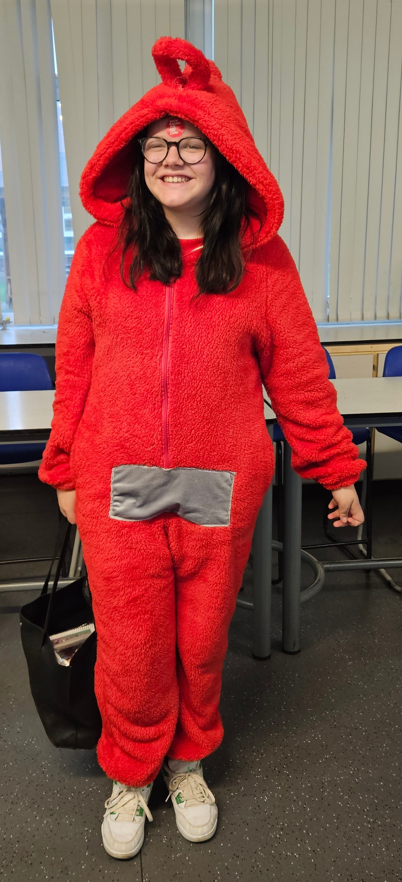 Year 7, Keeva, wore her red Teletubby onesie for the event. 