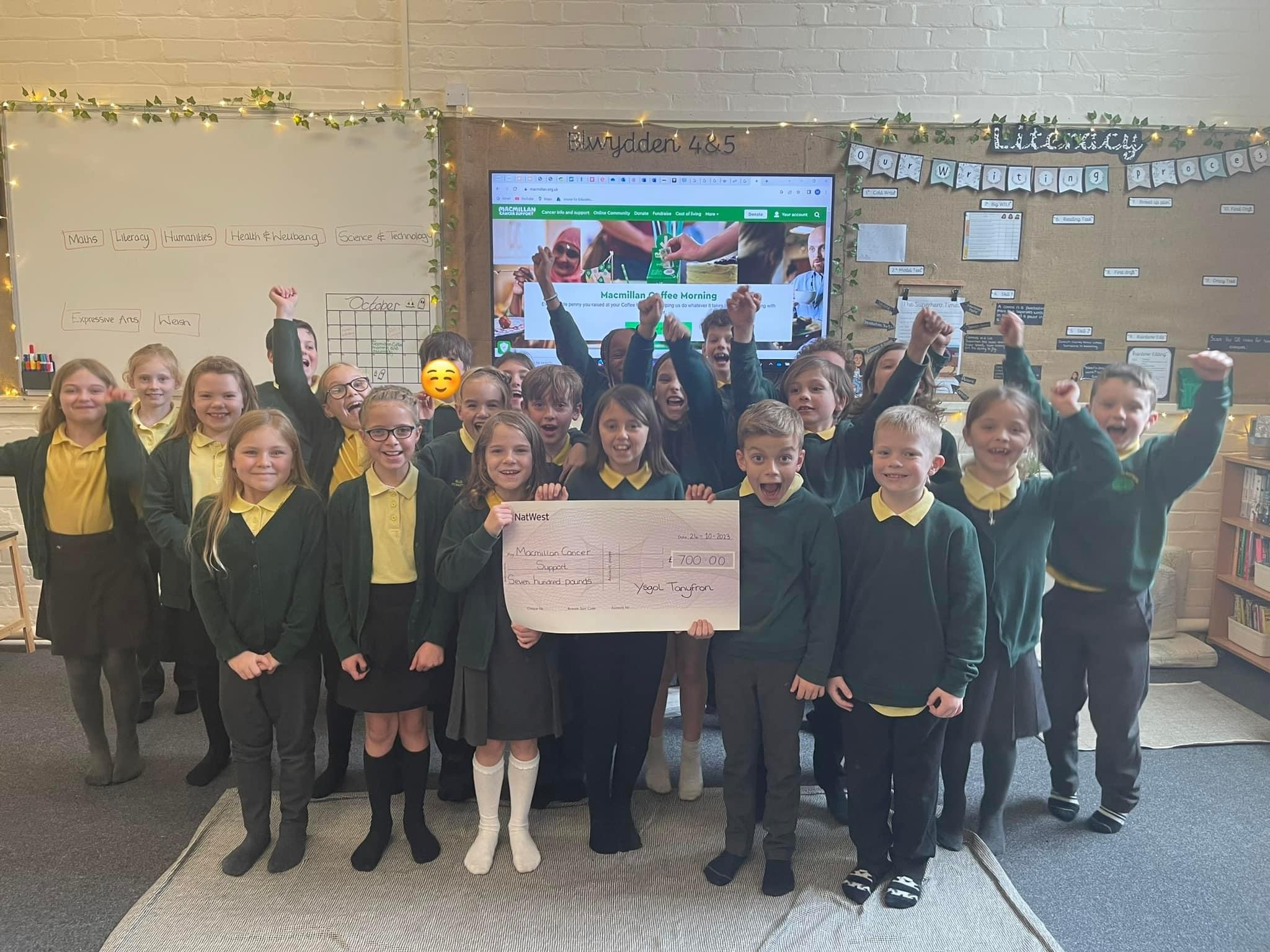 Ysgol Tanyfron raised funds for Macmillan Cancer Support.