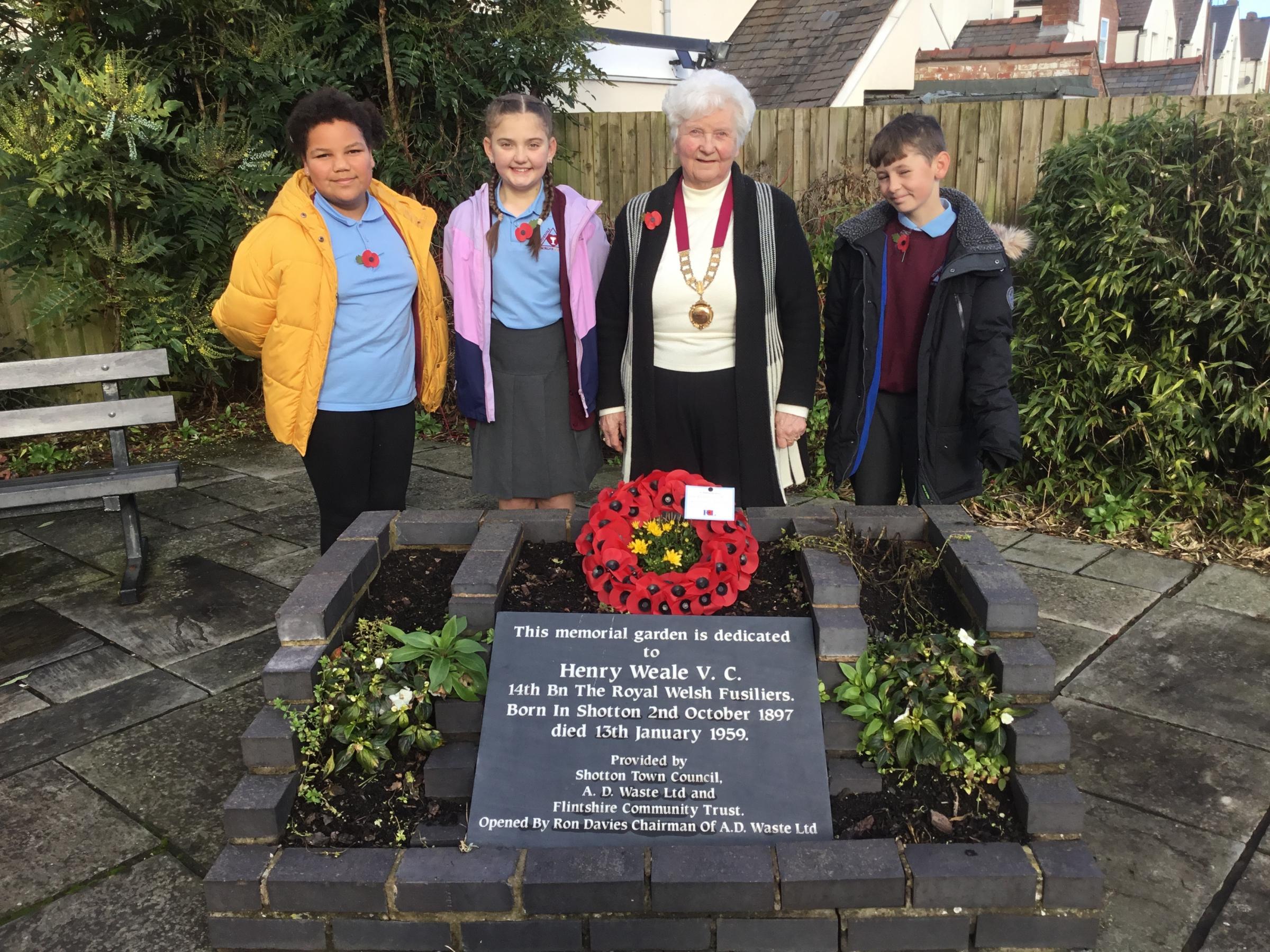 Venerable Edward Morgan School pupils paid their respects for Remembrance.