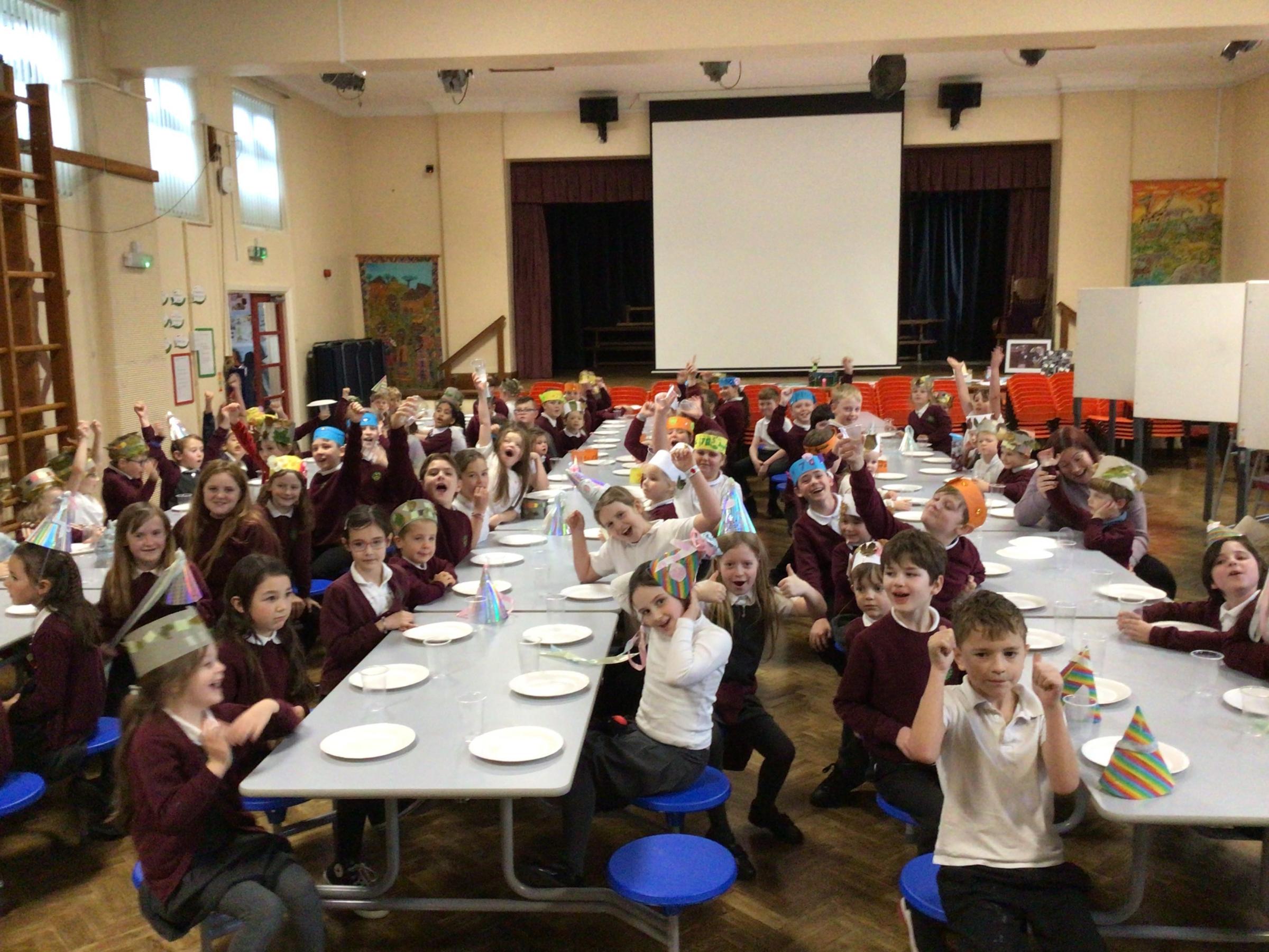 Party time for pupils celebrating 70 years of their school.
