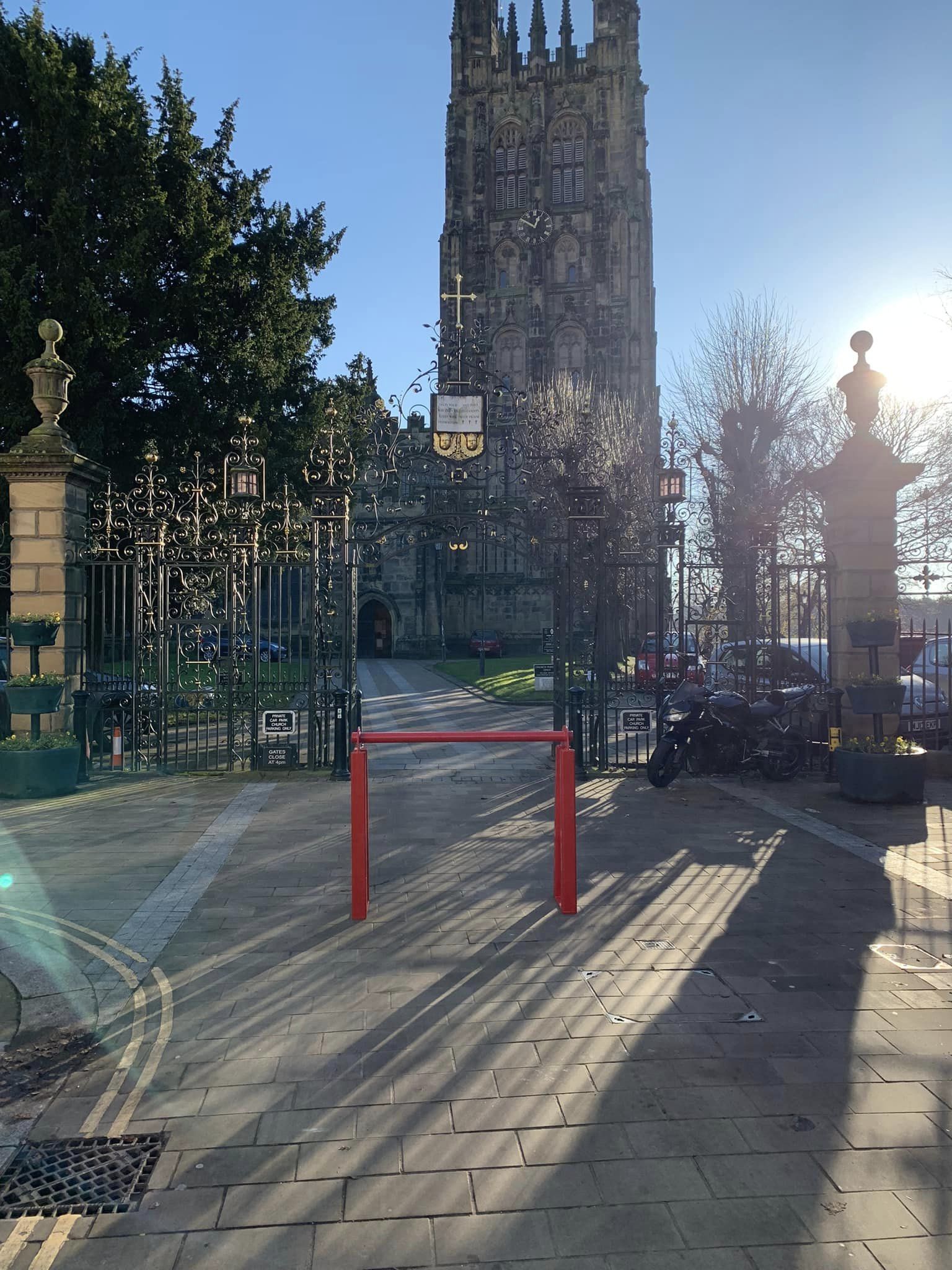 The last Kop barrier at St Giles Parish Church, on tour in Wrexham.