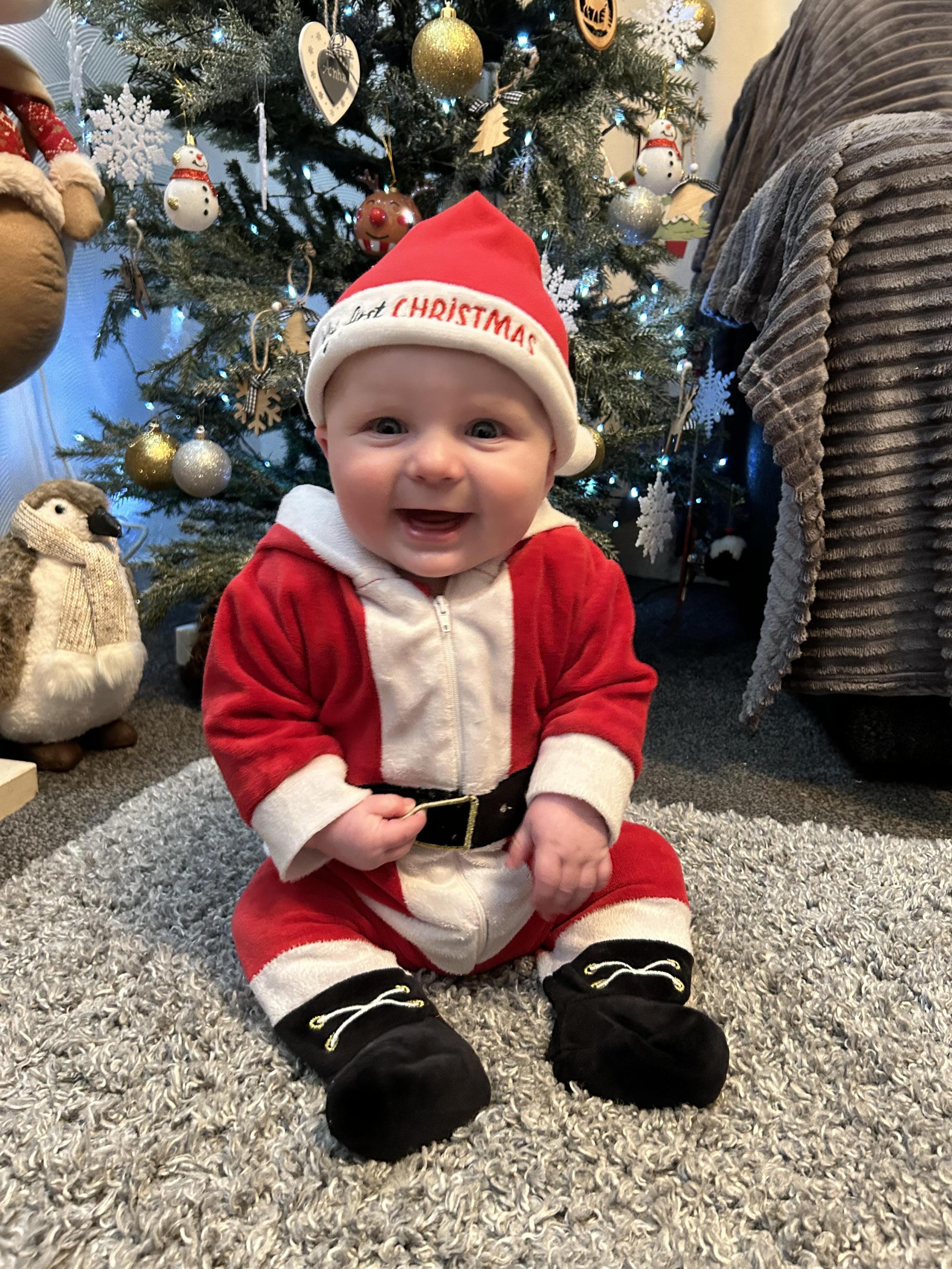 Anna Jones, from Buckley: Six-month-old Luca was very excited to see all the pretty lights on the Christmas tree.