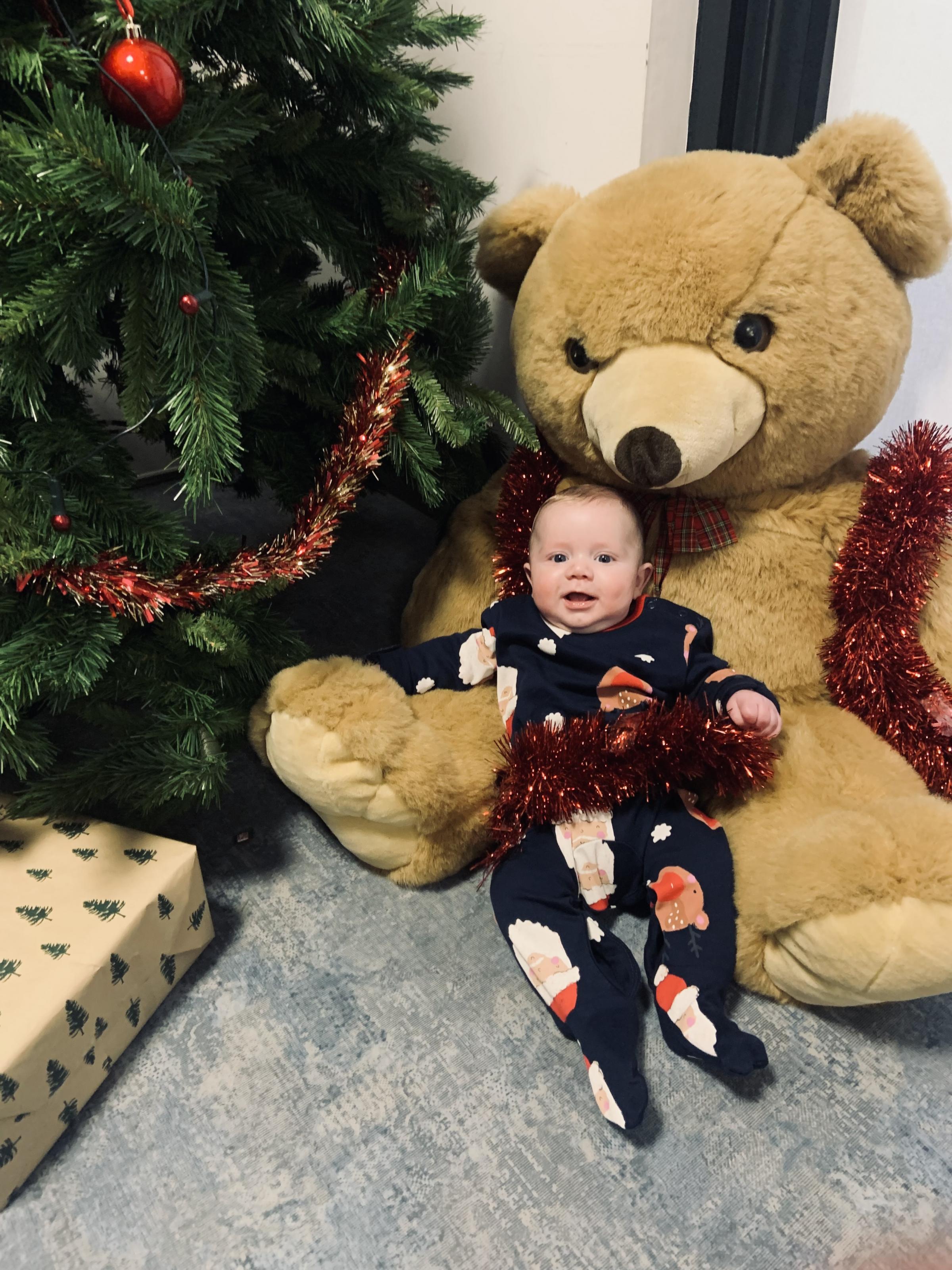 Chloe Piggott, from Shotton: First Christmas for four-month-old Toby.