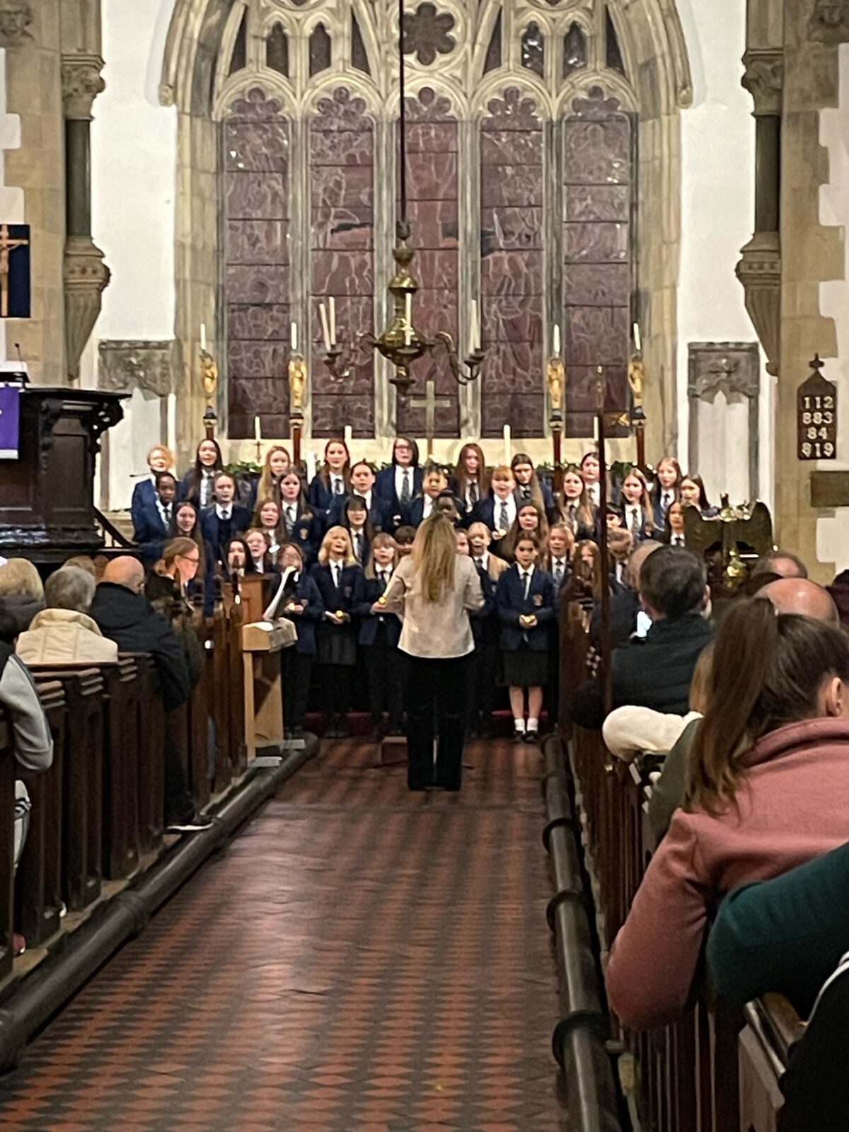 Choir in full force at the Ysgol Rhiwabon Christmas carol concert.