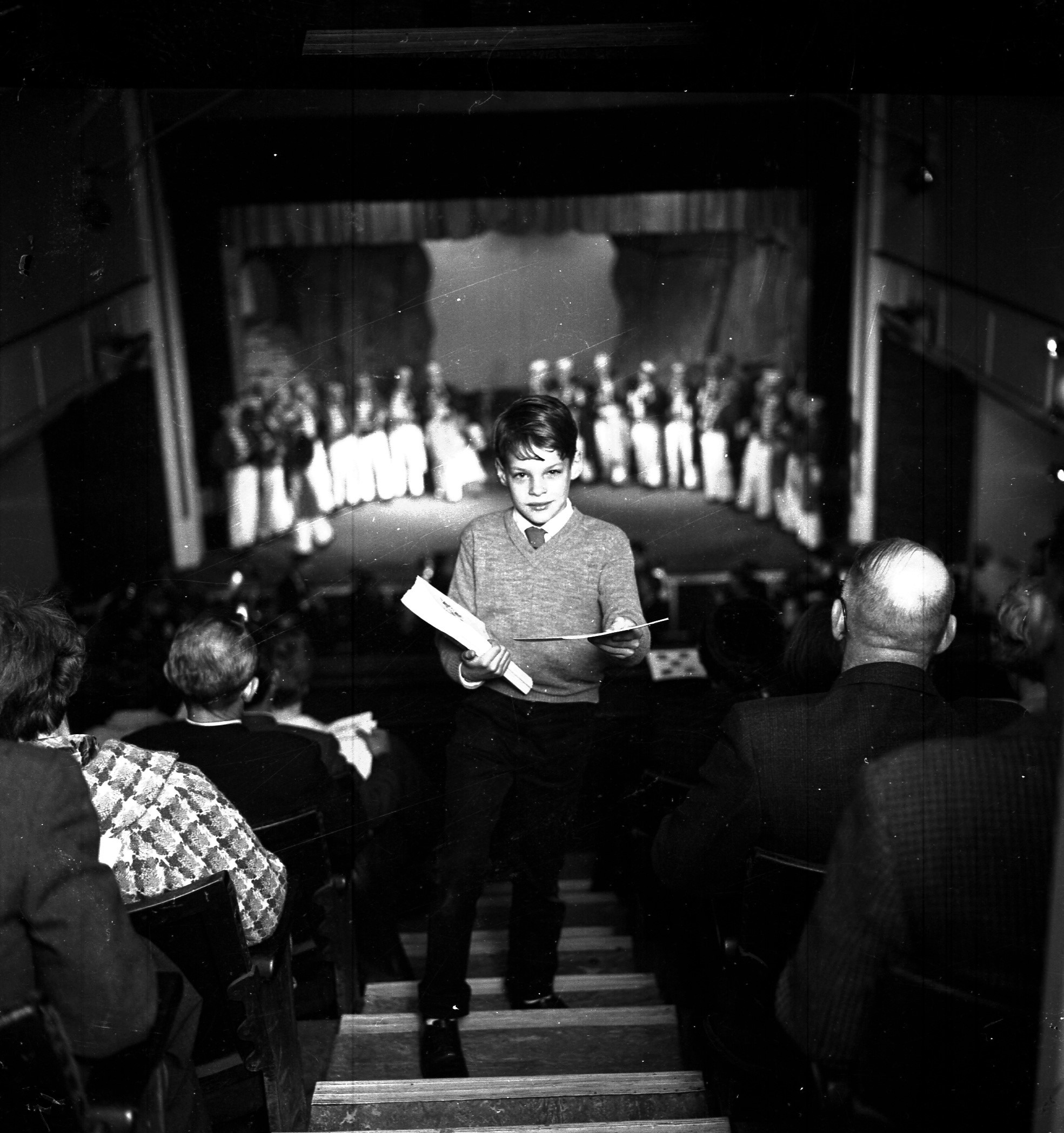 Gareth Valentine is in the balcony during a performance of Pirates of Penzance at George Edwards Hall, October 1967. He went on to be a renowned composer, arranger, conductor and musical director.