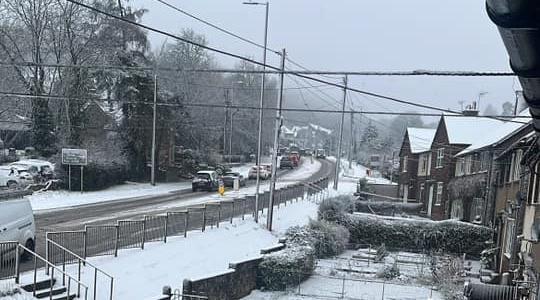 Flintshire: Vehicles stuck on A494 near Mold due to snow 