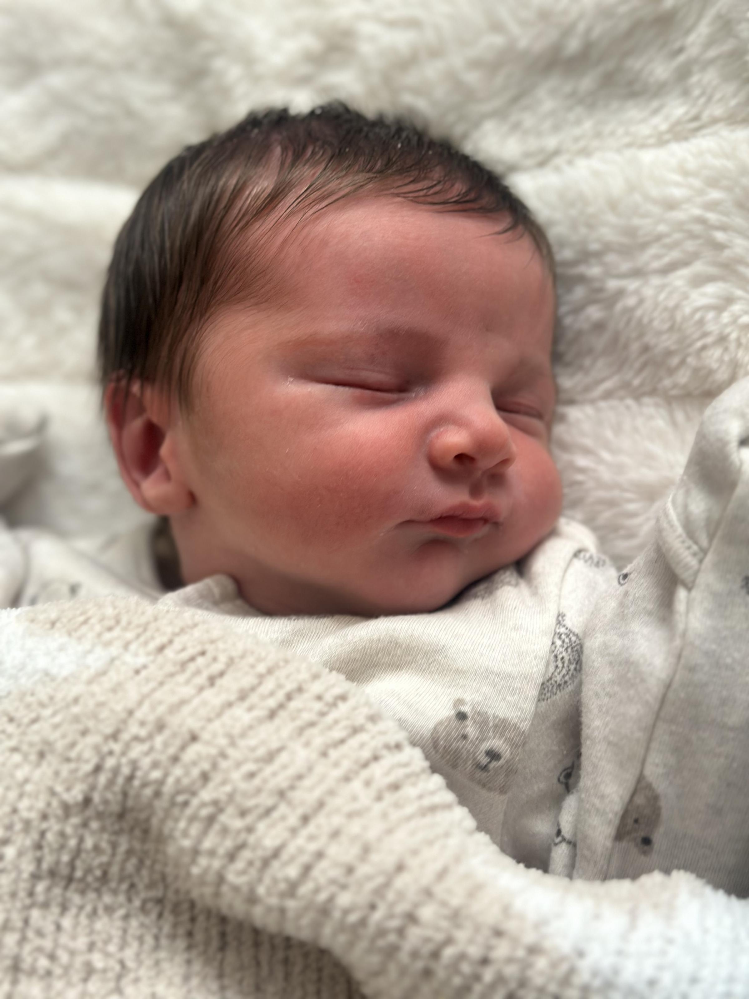 Ollie Roberts at four days old.