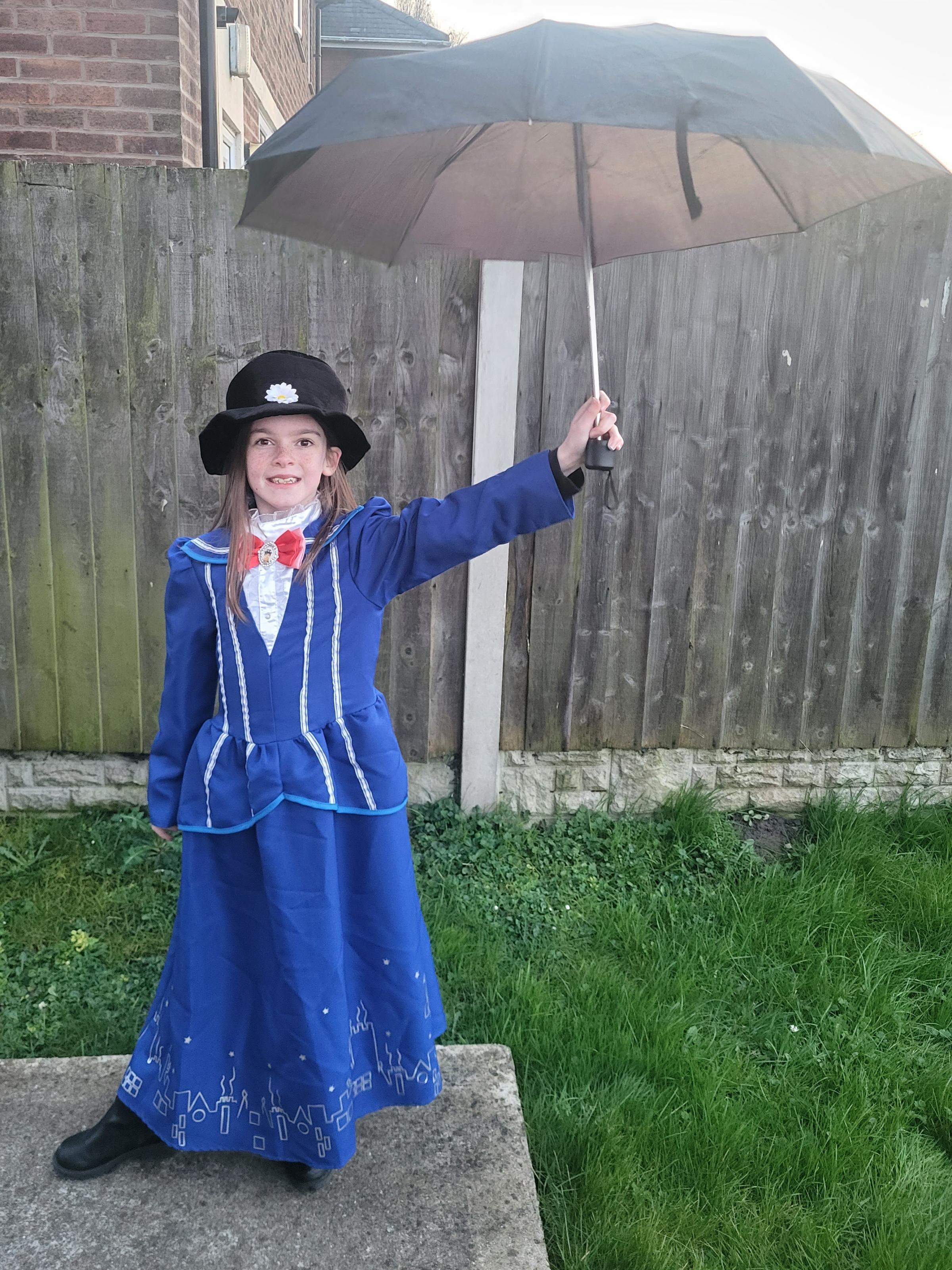 Claire Broadbent, from Sealand, Deeside: Daughter Kayla Malpus as Mary Poppins.