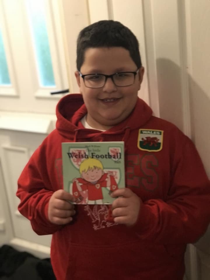 Sian Louise Davies: My lad, eight, loves Wales so he has gone to school in his Wales jumper and taken his book to school.