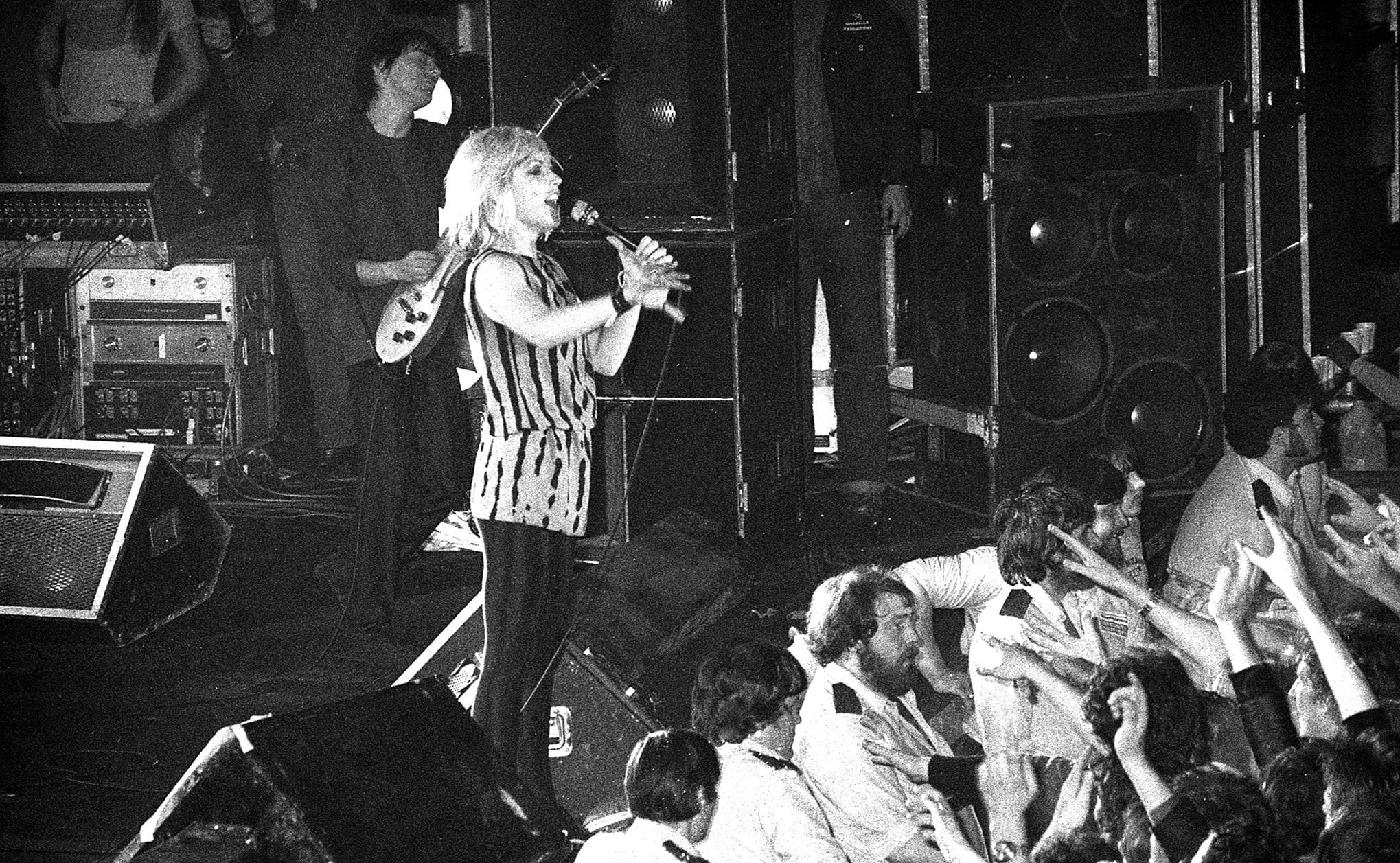 Blondie, fronted by Debbie Harry, at Deeside Leisure Centre in the 1980s.