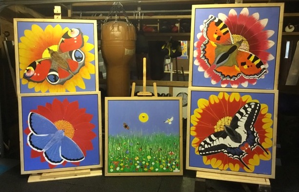 Some of Cllr Ronnie Princes paintings.