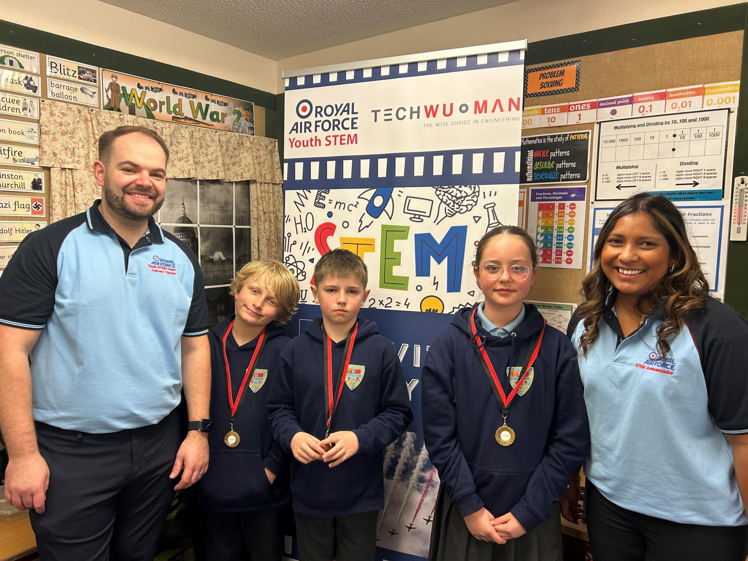 Melissa Ahmed and Greg Beddoe, from Techwuman, hosted a STEM activity day at St Marys, Overton.