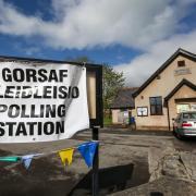 Library image of polling station in North Wales