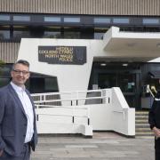 New North Wales Police and Crime Commissioner Andy Dunbobbin, left, with North Wales Police Chief Constable Carl Foulkes at Police HQ in Colwyn Bay. Picture by Mandy Jones Photography.
