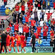Wales fans react to the players after the international friendly match at Cardiff City Stadium, Wales. Picture date: Saturday June 5, 2021.