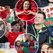 Wales fans celebrating!