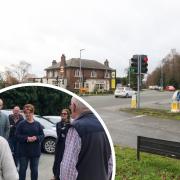 Sarah Atherton MP talks to residents in Llay about Crown Crossroads issues