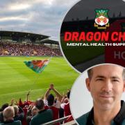 Dragon Chat at Wrexham AFC, with inset, club co-owner Ryan Reynolds who has spoken openly about mental health