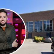 Manchester-based comic Jason Manford was due to entertain a crowd at William Aston Hall in Wrexham on September 5. [Main Image: Google Maps / Inset Image: PA Media.]