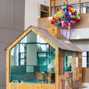 The Tree House at the Moneypenny offices complete with a Baloon display as it celebrates getting its people back to the offices