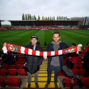 Wrexham co-chairmen Rob McElhenney and Ryan Reynolds during a press conference at the Racecourse Ground, Wrexham