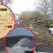 Storm Dudley. Images: PA and Met Office.