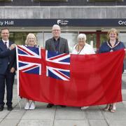 FCC's Steve Goodrum, Cllr Christine Jones,
Armed Forces Champion Cllr David Evans,
Cllr Hilary McGuill and Cllr Mared Eastwood (image: Flintshire County Council)