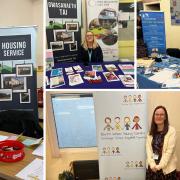 top: Nicola Darlington with the Wellbeing Hub and Juliet Davies with Communities for work. Bottom: Emma Lightfoot with North Wales Young Carers